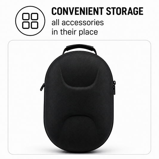 GEEKVR Large VR Headset Travel Case – Shockproof & Waterproof Hard Shell with Controller Storage