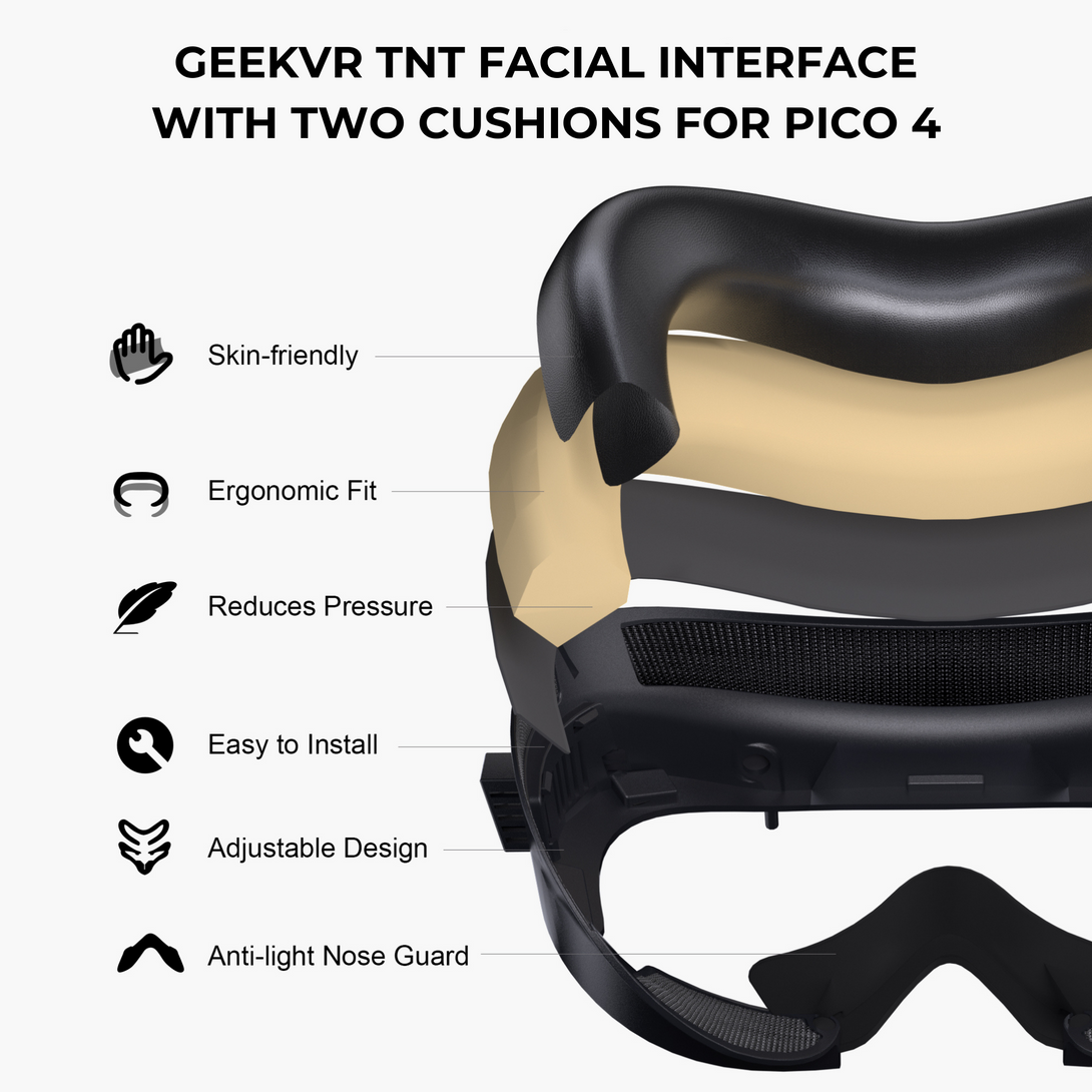 GEEKVR Facial Interface & Head Strap for Pico 4 / Pico 4 Ultra GEEKVR Facial Interface & Head Strap for Pico 4 / Pico 4 Ultra